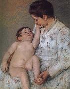 Mary Cassatt Baby-s touching oil on canvas